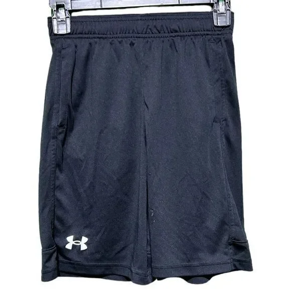 Under Armour Youth Boy's Loose Athletic Shorts Basketball Gym Black Size Medium - Picture 1 of 3